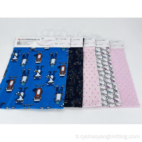 % 100 polyester kumaş süper yumuşak baskı kadife